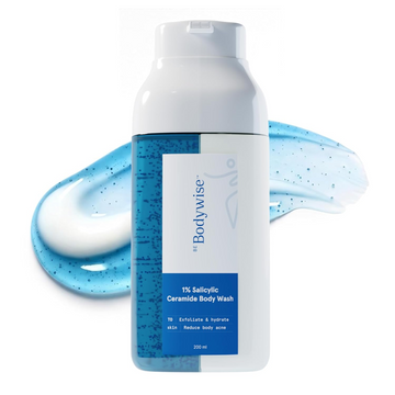 BeBodywise 1% Salicylic Ceramide Body Wash - Dual Pump 2in1 Body Wash - For Body Acne and Dry Skin - Dista