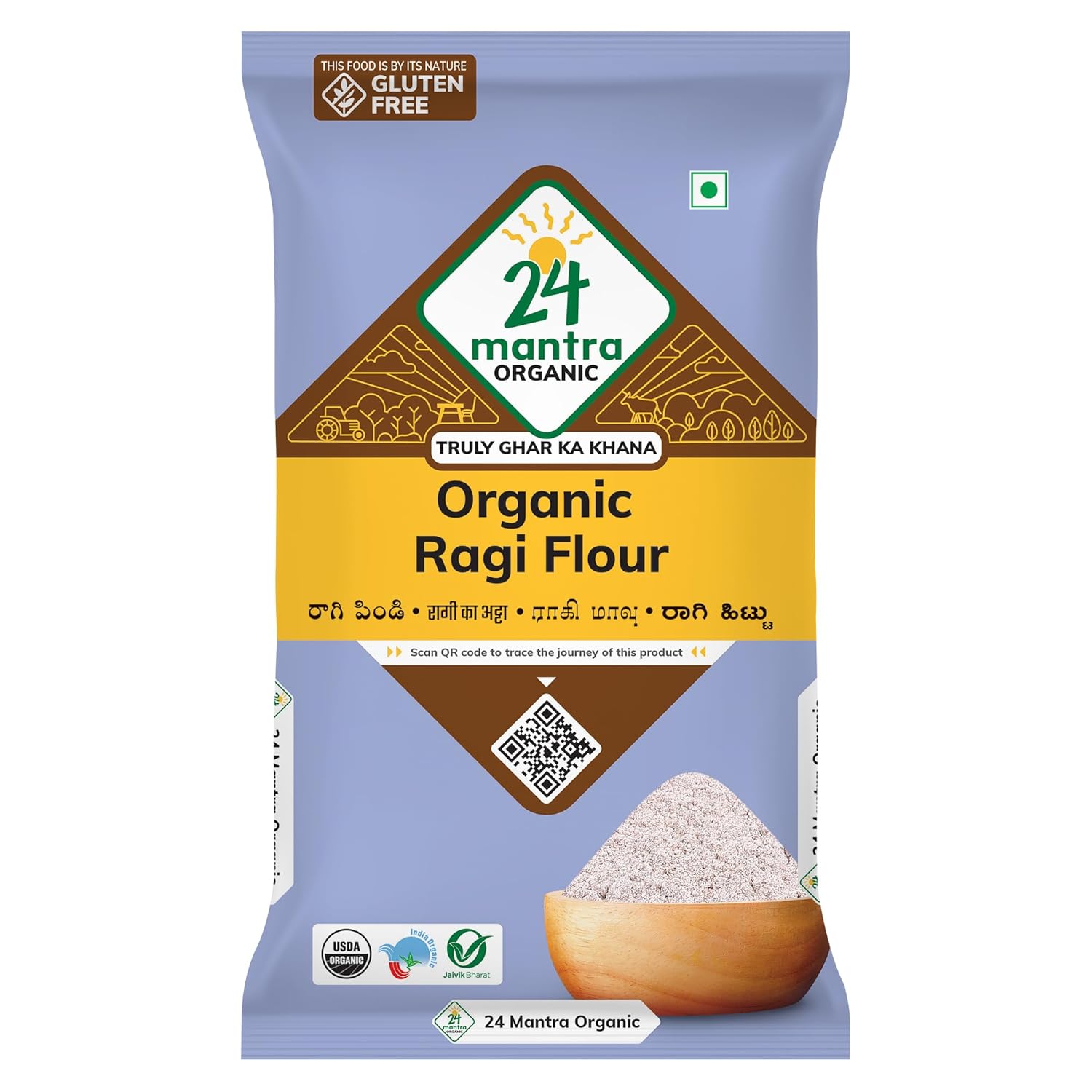 24 Mantra Organic Ragi Flour, 500g - Distacart