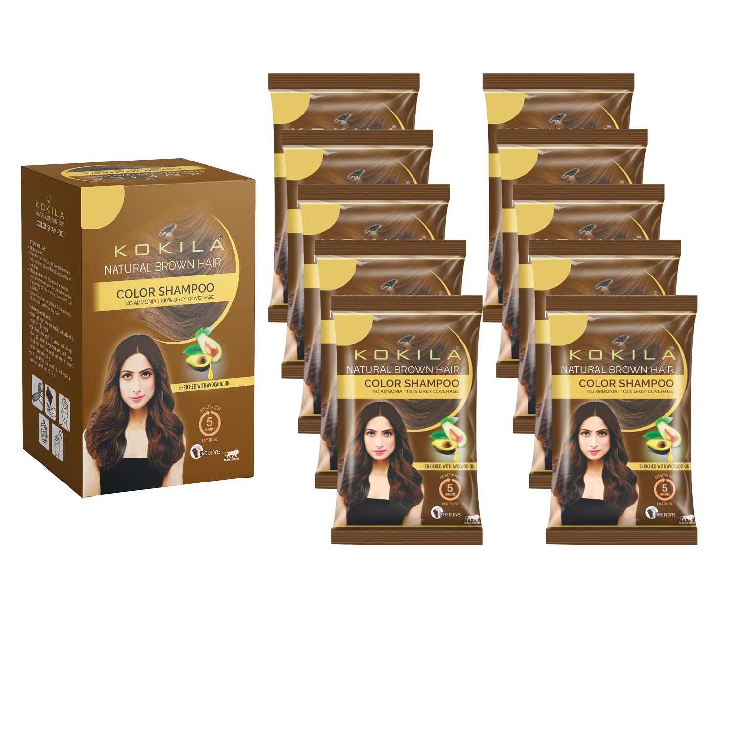 Kokila Insta Shampoo Hair Colour For Men & Women