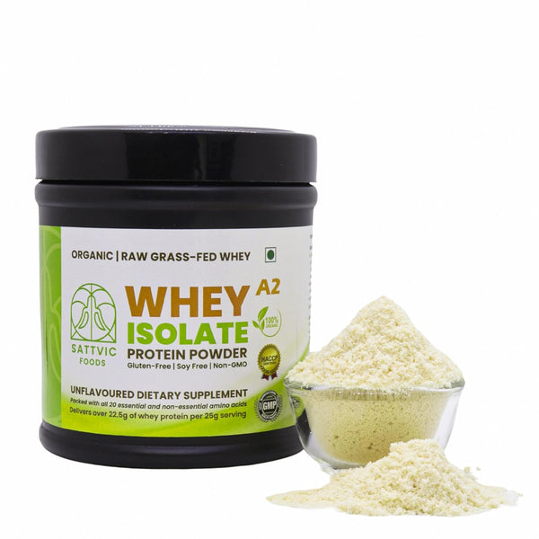 Sattvic Foods Organic A2 Whey Protein Isolate Protein Powder - Distacart