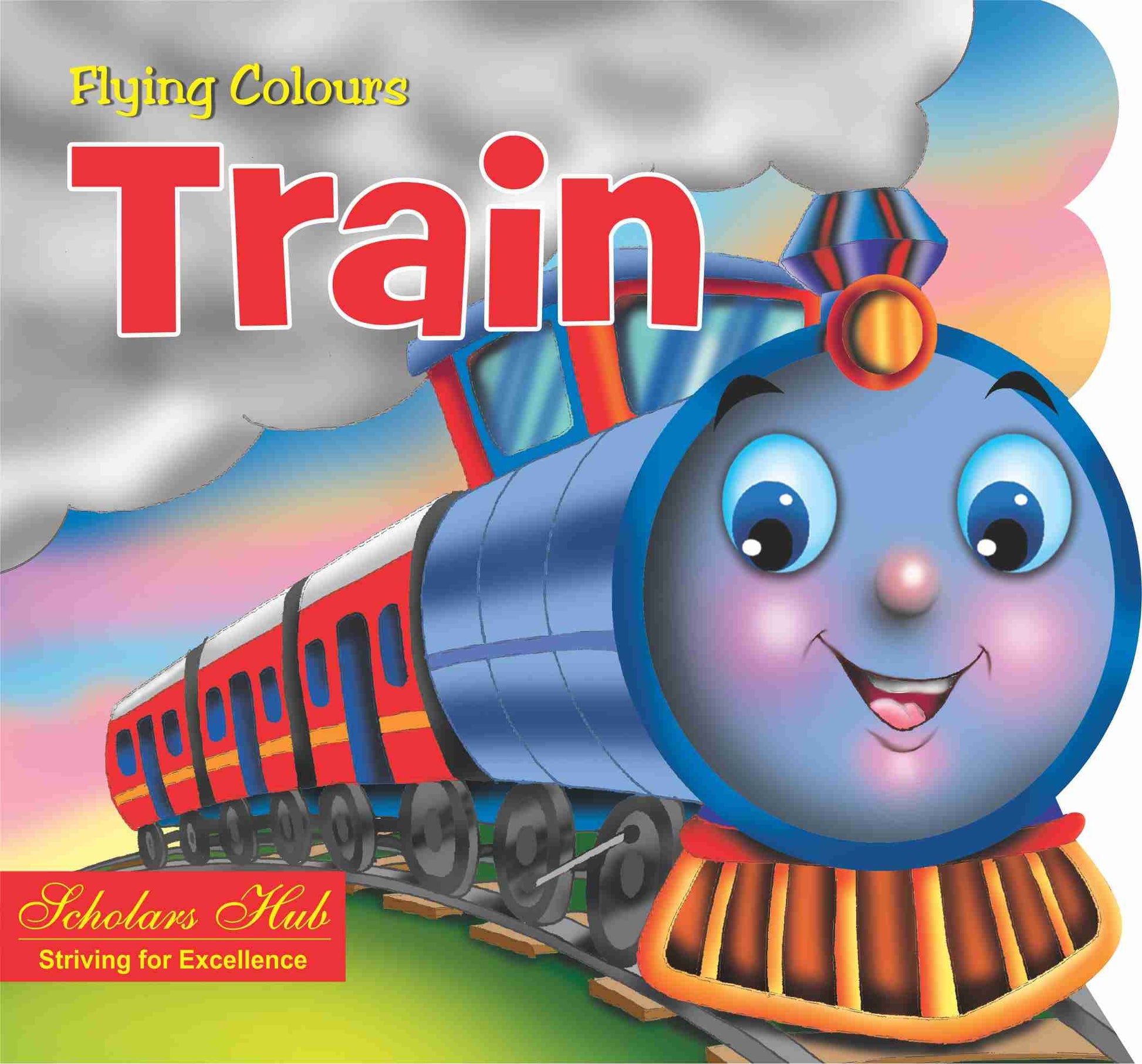 Flying Colours Cut Out Board Book - Train - Dista