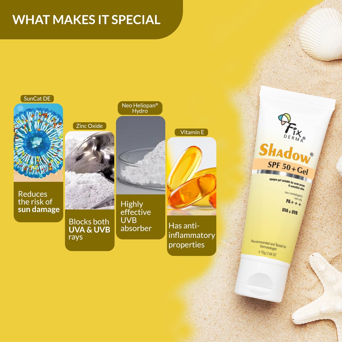 Fixderma Shadow SPF 50+ Gel For Oily Skin - Distacart