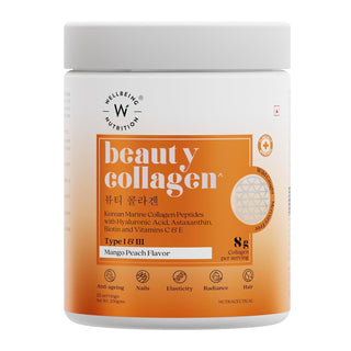 Wellbeing Nutrition Beauty Korean Marine Collagen Peptides-Mango Peach Flavor - Distacart