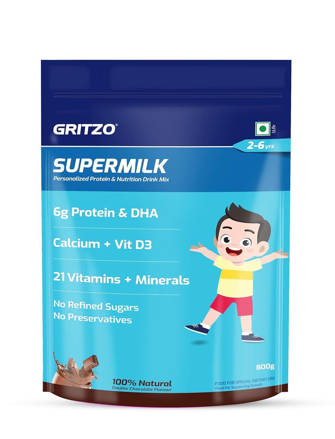 Gritzo SuperMilk Overall Growth (2-6y) for Boy/Girl - Distacart