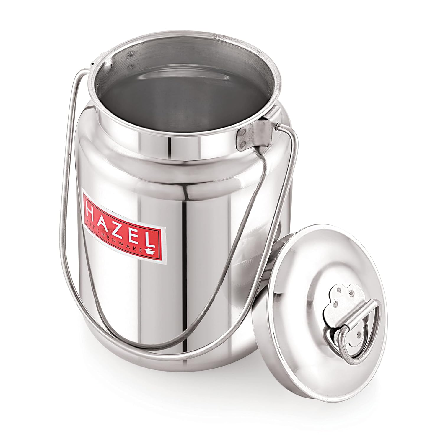 HAZEL Stainless Steel Ghee Oil Milk Container for Kitchen|Capacity of 5000 ml, Silver - Dista