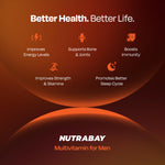 Thumbnail for Nutrabay Pro Active Multivitamin for Men with Zinc, Magnesium, Vitamin B,C,A,E – Enhances Energy, Immunity & Better Sleep– 60 Veg Capsules | 100% RDA for Viamins & Minerals | Purity Tested Supplement