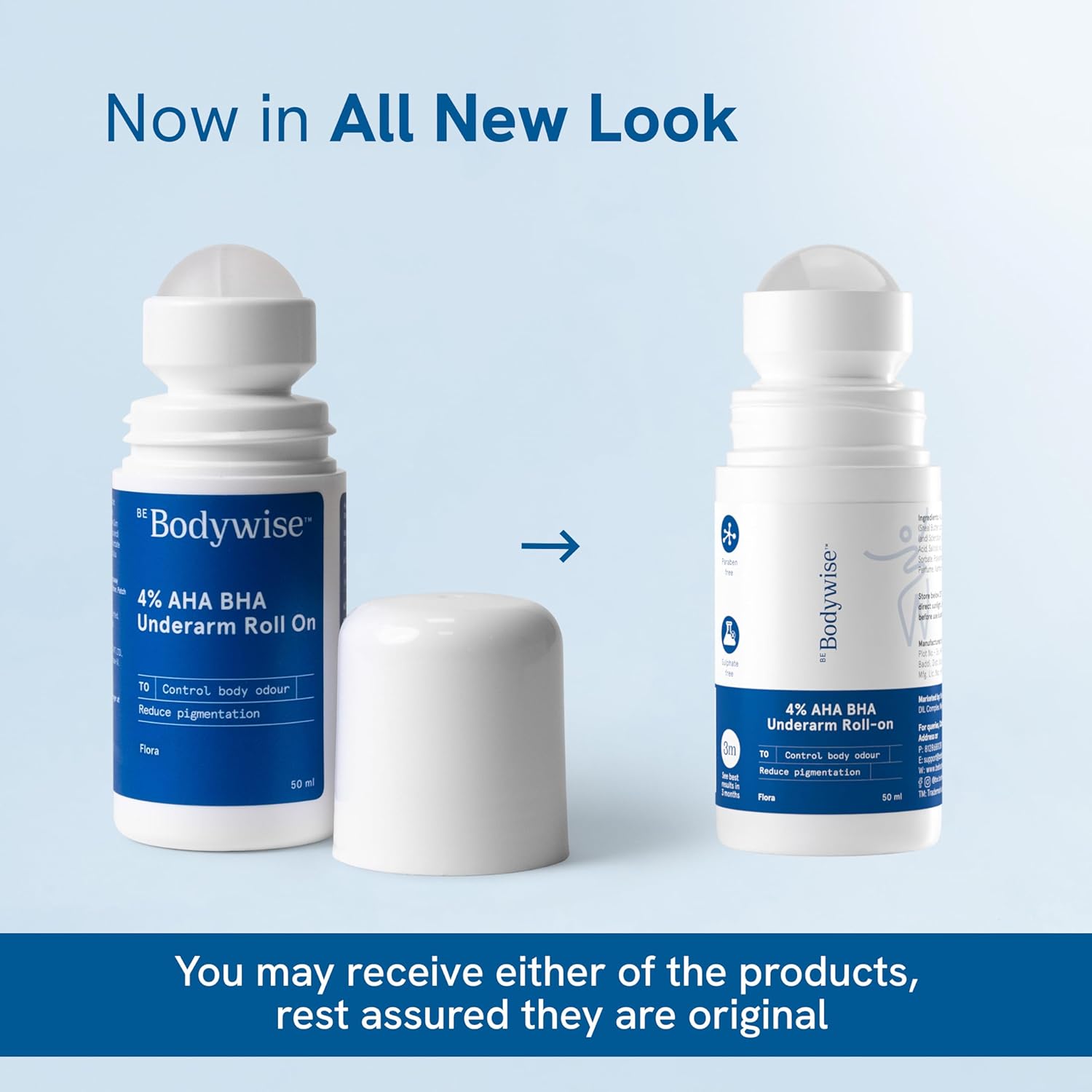 BeBodywise 4% AHA BHA Underarm Roll On - Fragrance Free - Distacart