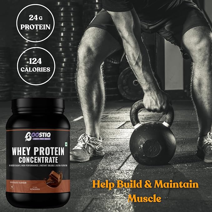 BOOSTIQ Whey Protein Concentrate Powder - Chocolate Flavour - Distacart
