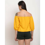 Thumbnail for Aastha Fashion Women's Yellow Polyester Solid Casual Top - Distacart