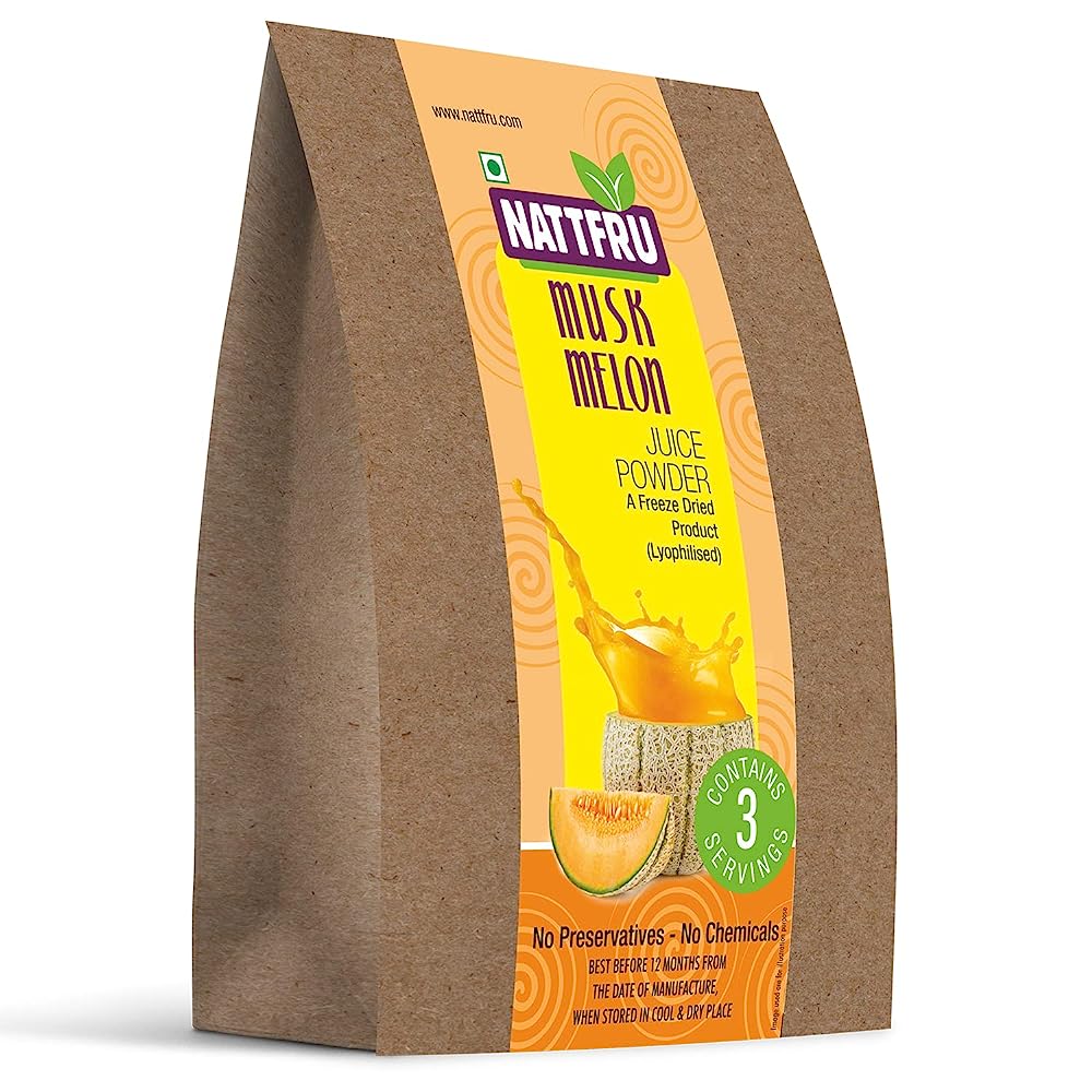 Nattfru Muskmelon Juice Powder - 90g (3 Packs X 30g each- Inside) - Distacart