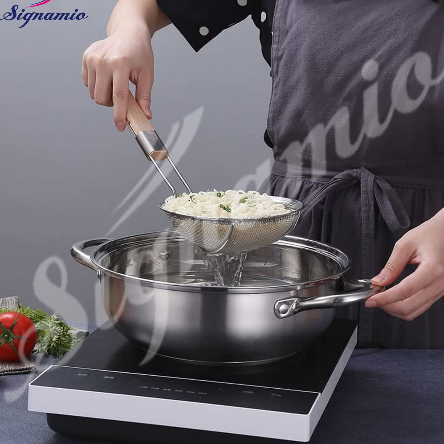 Signamio Diameter 16 cm Stainless Steel Deep Fry Net Spoon Oil Strainer - Dista