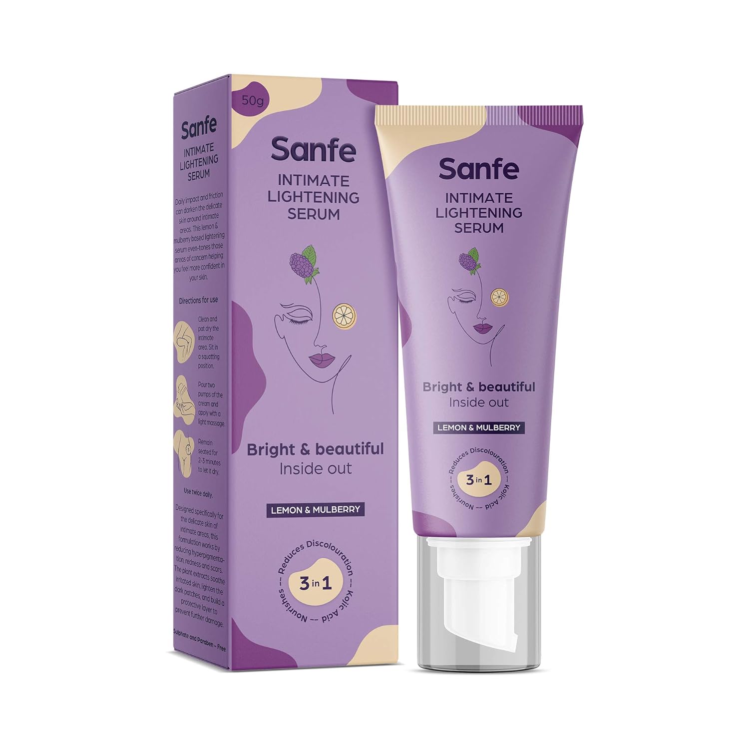 Sanfe Intimate Lightening Serum With Lemon And Mulberry - Distacart