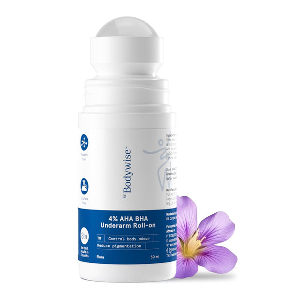 BeBodywise 4% AHA BHA UnderArm Roll On - Flora - Distacart
