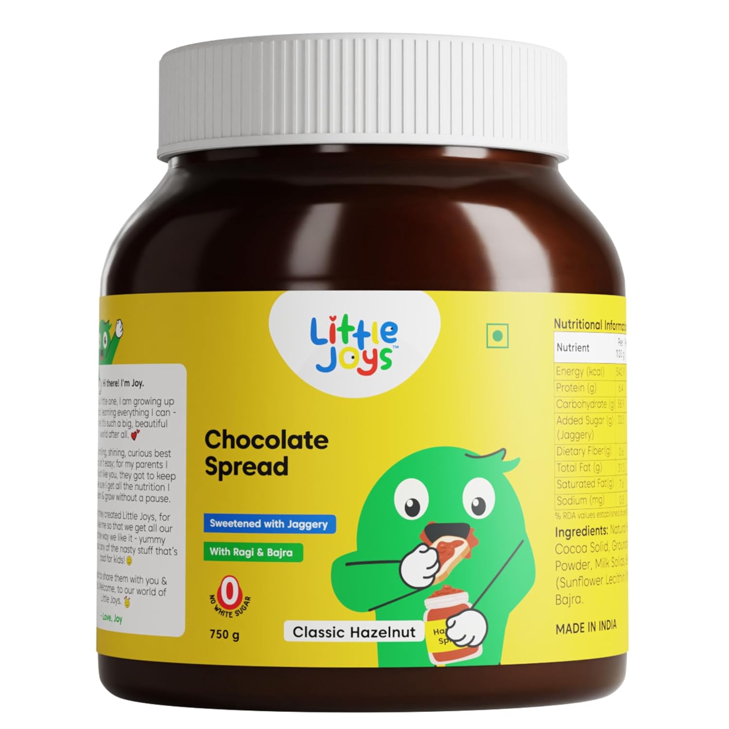Little Joys Chocolate Spread for Kids With Hazelnut, Cocoa, Ragi & Bajra - Distacart