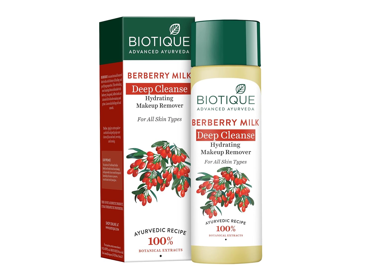 Biotique Berberry Milk Deep Cleanse Hydrating Makeup Remover For All Skin Types - Distacart