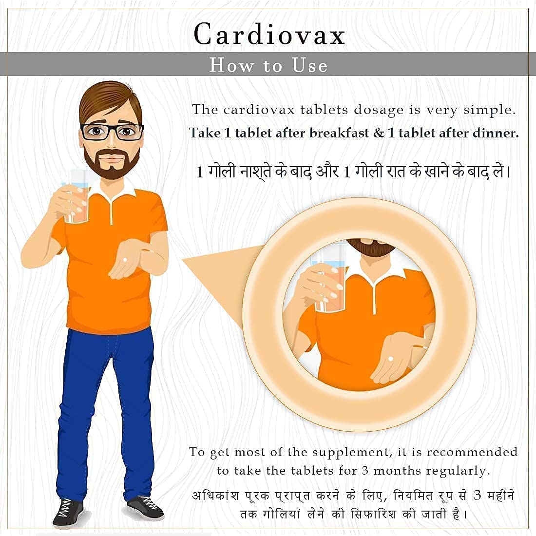 Vokin Biotech Natural Cardiovax with Arjuna Extract & Moringa Extract (60 Tablets) With Cold Pressed Flaxseed Oil | Omega 3 6 9 (90 Softgel Capsules)
