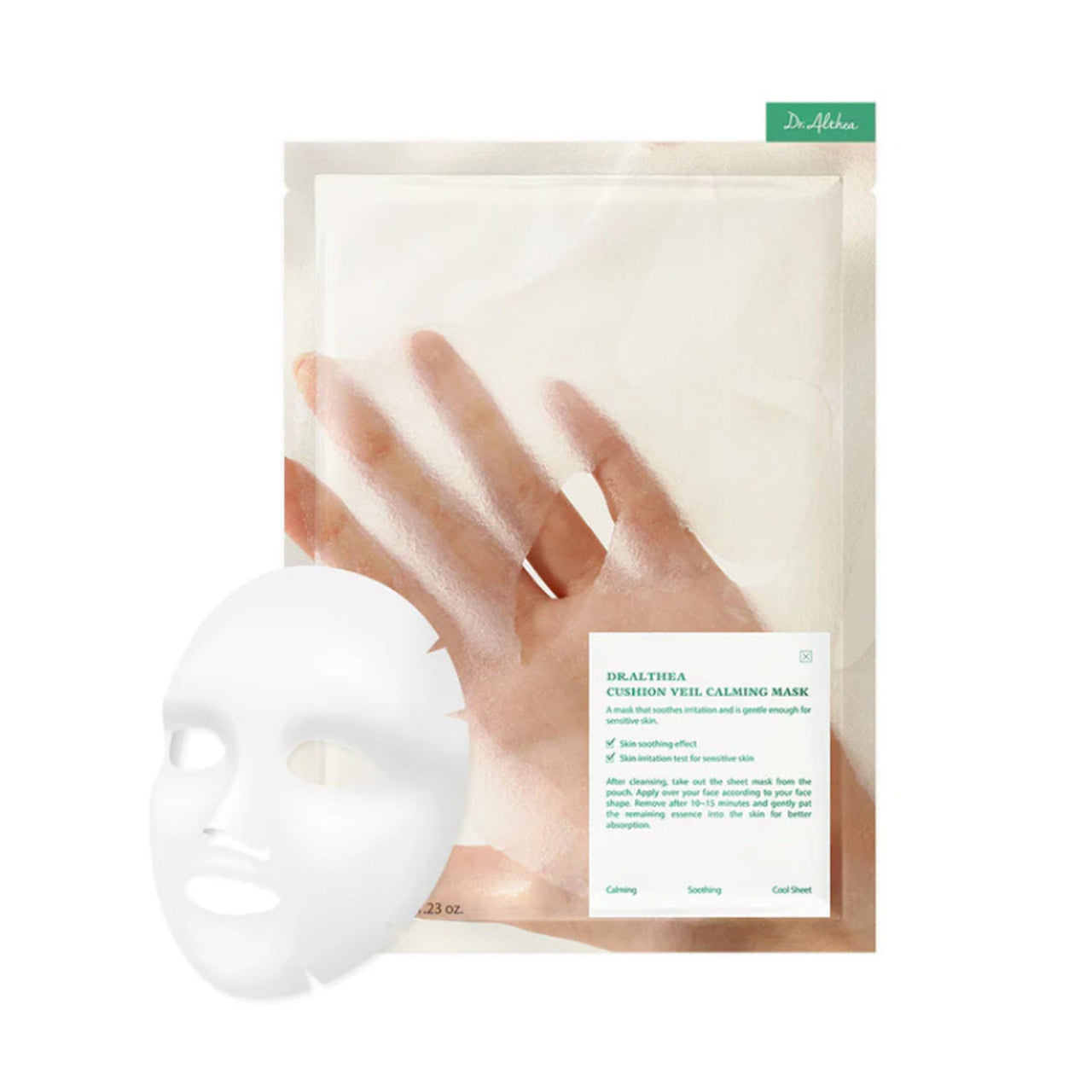 Dr.Althea Cushion Veil Calming Mask: Centella Soothing Sheet Mask for Irritated Skin (Pack of 4)
