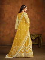 Thumbnail for Anaita Yellow Embroidered Net Anarkali Suit - Distacart