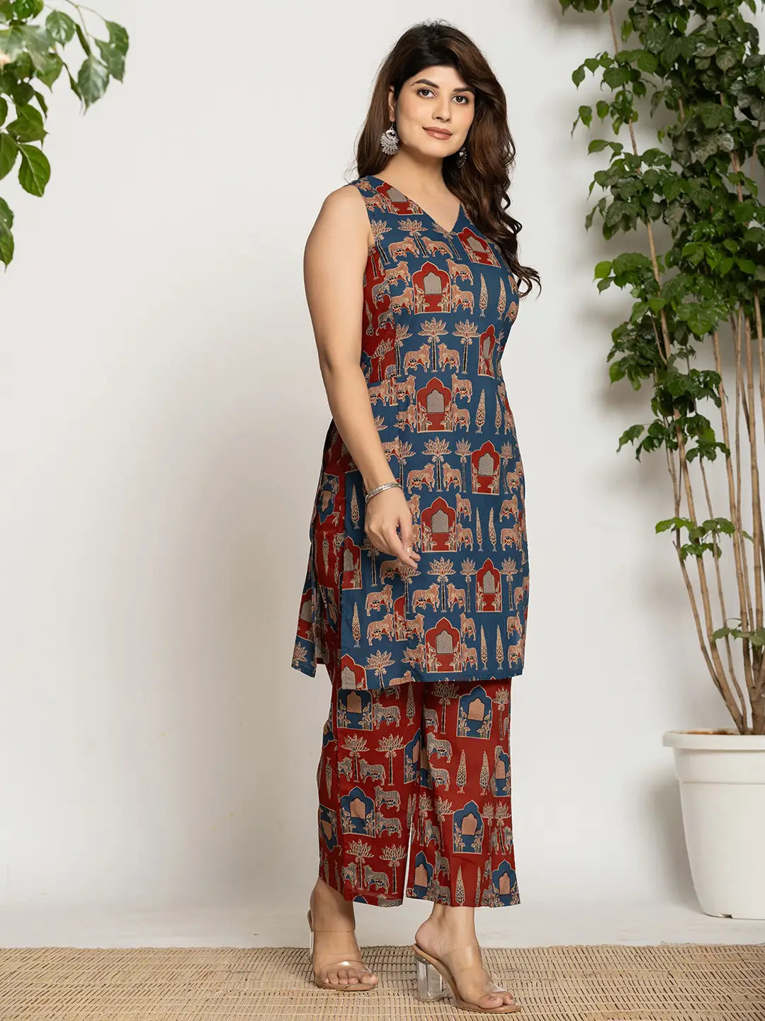 Yufta Cotton Sleeveless Co-Ord Set - Distacart