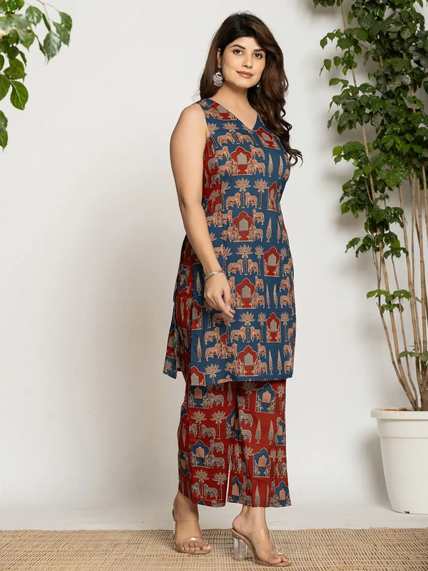 Yufta Cotton Sleeveless Co-Ord Set
