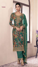 Thumbnail for Anaita Green Chinon Digital Print Sequence Embroidered Salwar Suit - Distacart