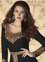 Thumbnail for Vegaa Fashion Black Georgette Embroidered Anarkali Suit