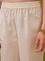 Thumbnail for Vishudh Cream Ethnic Motifs Embroidered Regular Kurta With Palazzos & Dupatta