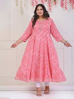 Thumbnail for Swasti Geometric Printed Mirror Work Detailed Anarkali Kurta