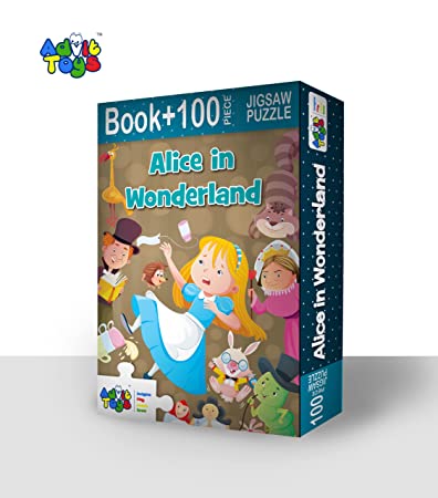 Advit Toys Alice in Wonderland - Jigsaw Puzzle | Educational Story Puzzle for Kids Age 5+ Years (100 Pieces + Educational Fun Fact Book Inside) - Dista