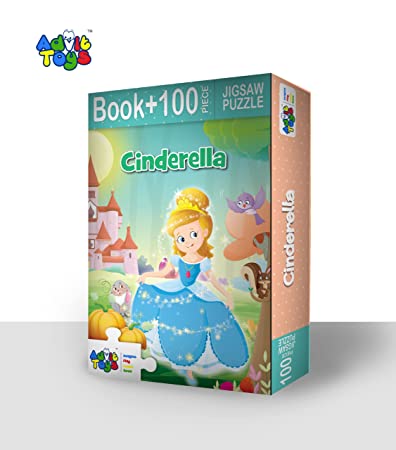 Advit Toys Cinderella - Jigsaw Puzzle | Educational Story Puzzle for Kids (100 Pieces + Educational Fun Fact Book Inside) - Dista