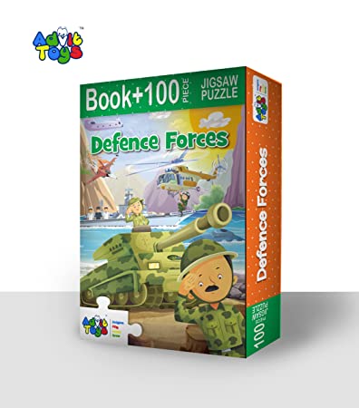 Advit Toys Defence Force - Jigsaw Puzzle | Educational Defence Theme Puzzle for Kids 4+ Years (100 Pieces + Educational Fun Fact Book Inside) - Dista