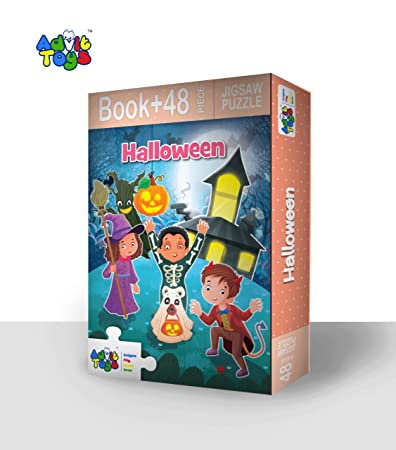 Advit Toys - Halloween Jigsaw Puzzle | Halloween Learning Puzzle Gift for Kids (48 Pieces + Educational Fun Fact Book) - Dista