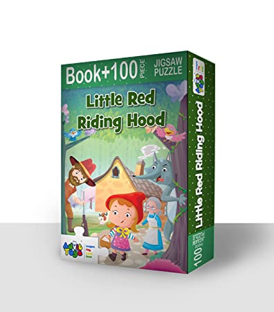Advit Toys Little Red Riding Hood Jigsaw Puzzle for Children's Having Fun with This Puzzle | Story Theme Puzzle for Kids & Toddlers 4+ Years (100 Pieces + 32 Page Book) - Dista