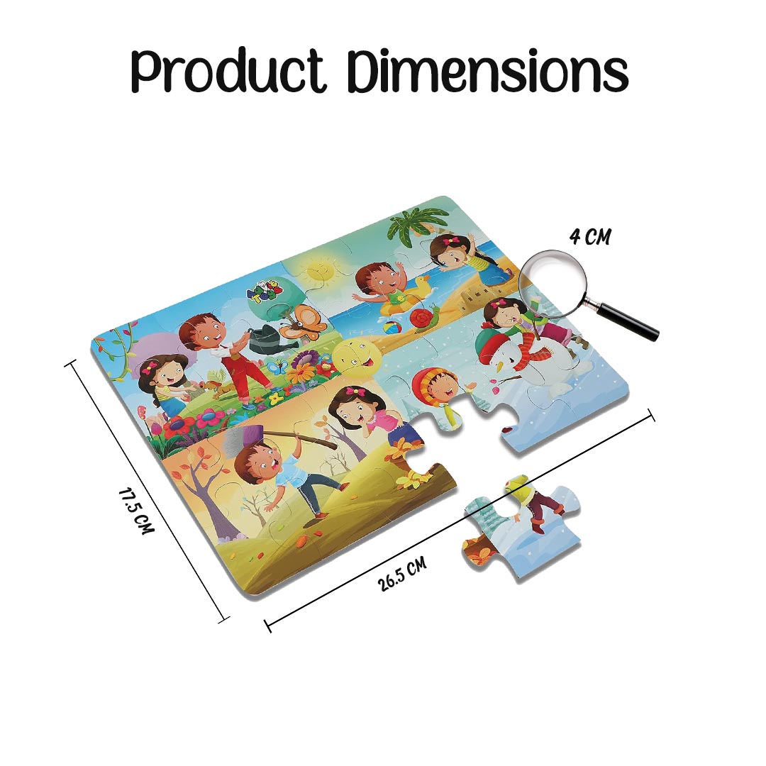 Advit Toys Seasons - Jigsaw Puzzle | Educational Seasons Puzzle for Kids (24 Pieces + Educational Fun Fact Book) - Dista