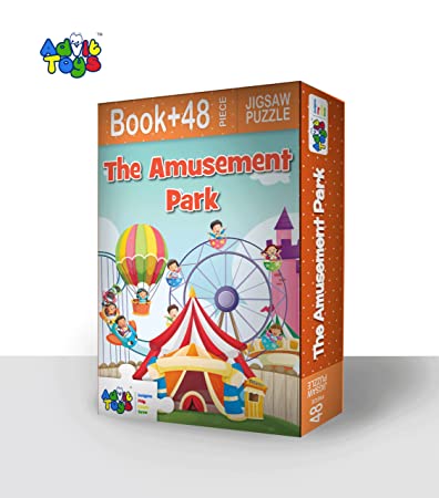 Advit Toys - The Amusement Park Jigsaw Puzzle | Educational Amusement Park Puzzle for Kids Age 3+ Years (48 Pieces + Educational Fun Fact Book Inside) - Dista