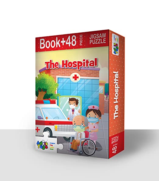 Advit Toys The Hospital Jigsaw Puzzle for Kids 4 -5 Years Brain Boost to Solve The Puzzle | Educational Hospital Puzzle Gift for Kids (48 Pieces + 24 Page Book) - Dista