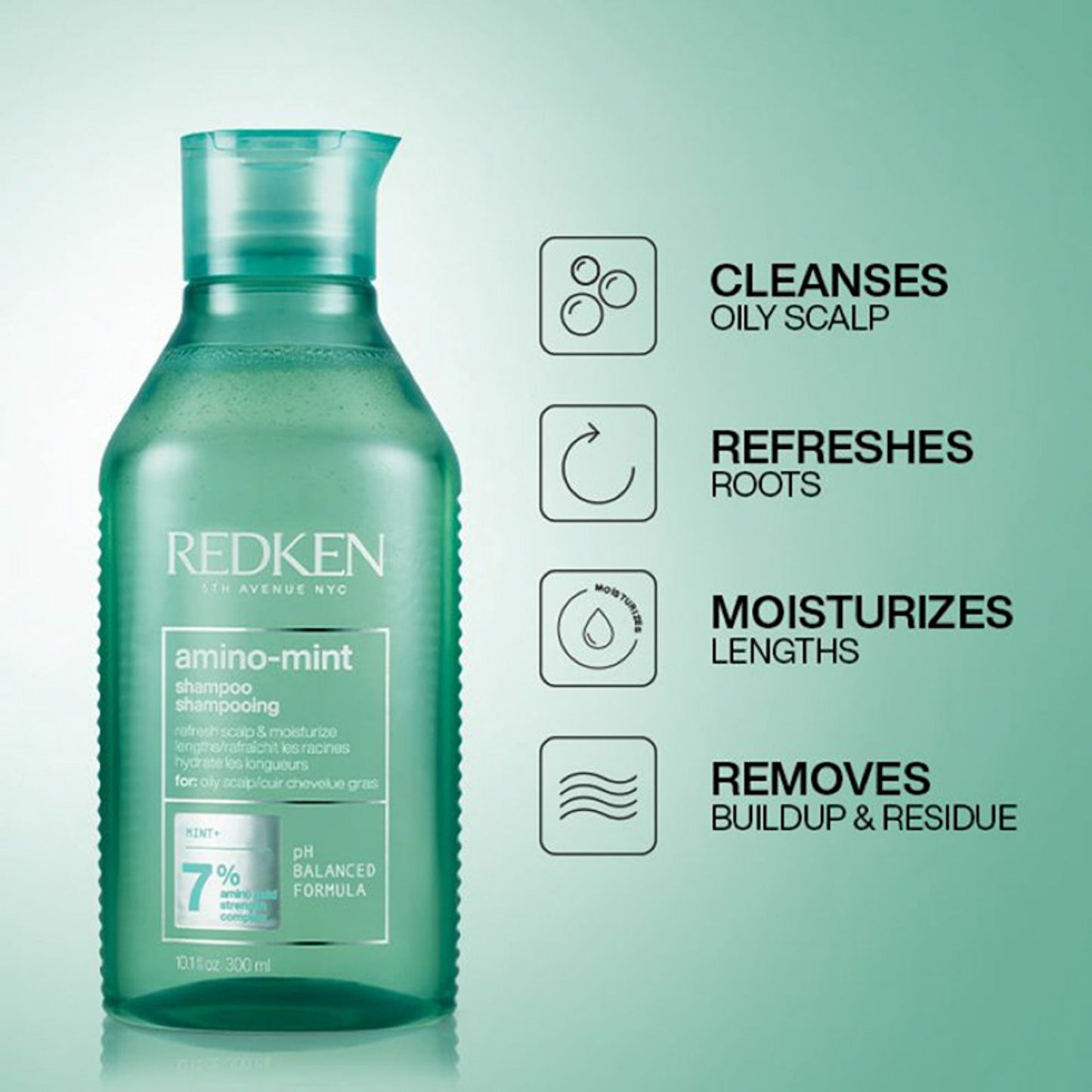 Redken Amino Mint Shampoo With Amino Mint Complex For Sensitive & Oily Scalp - Distacart
