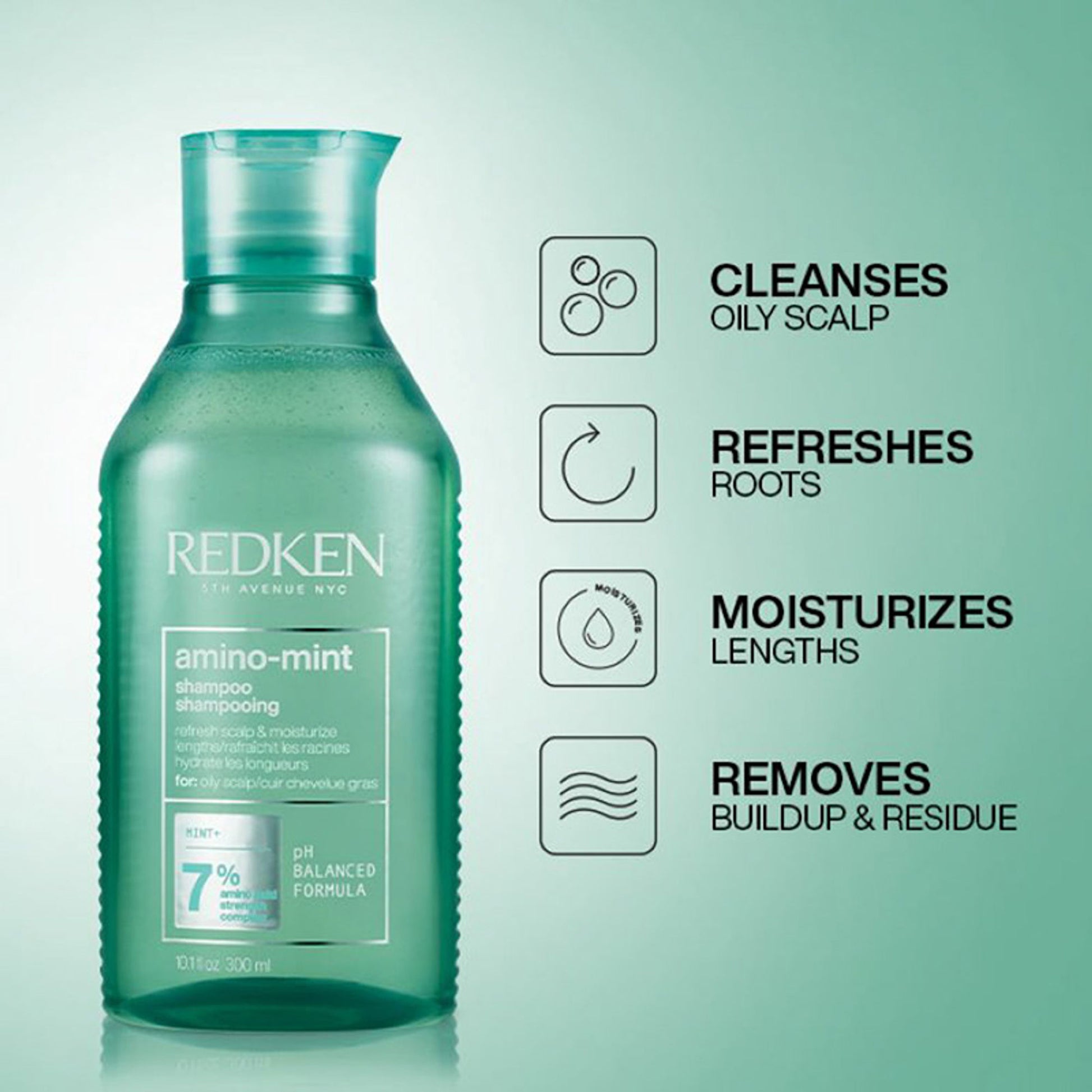 Redken Amino Mint Shampoo With Amino Mint Complex For Sensitive & Oily Scalp - Distacart