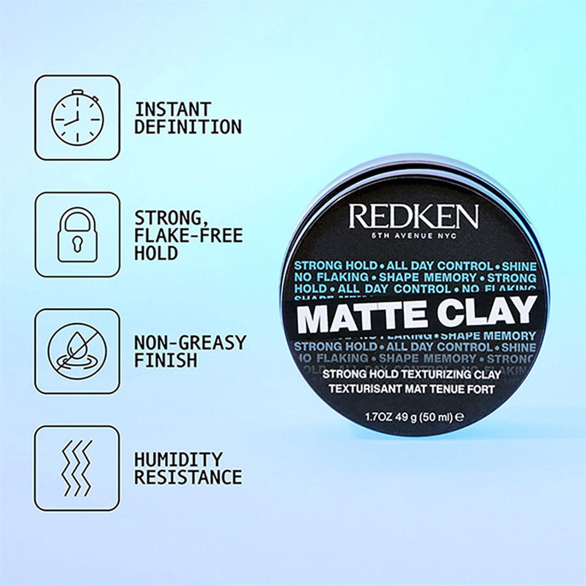 Redken Matte Clay Strong Hold For Texturizing Hair That Lasts All Day - For Men & Women - Distacart