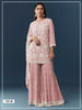 Anaita Peach Chiffon Semi Stitched Suit with Embroidery Thread & Khatli Work - Dista