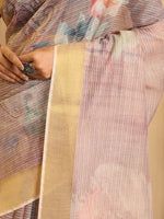 Thumbnail for Shivam Fabrics Purple Chanderi Fabric Printed Saree
