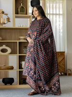 Thumbnail for Yufta Pure Cotton Black Plus Size Kurta Dupatta Pant Set