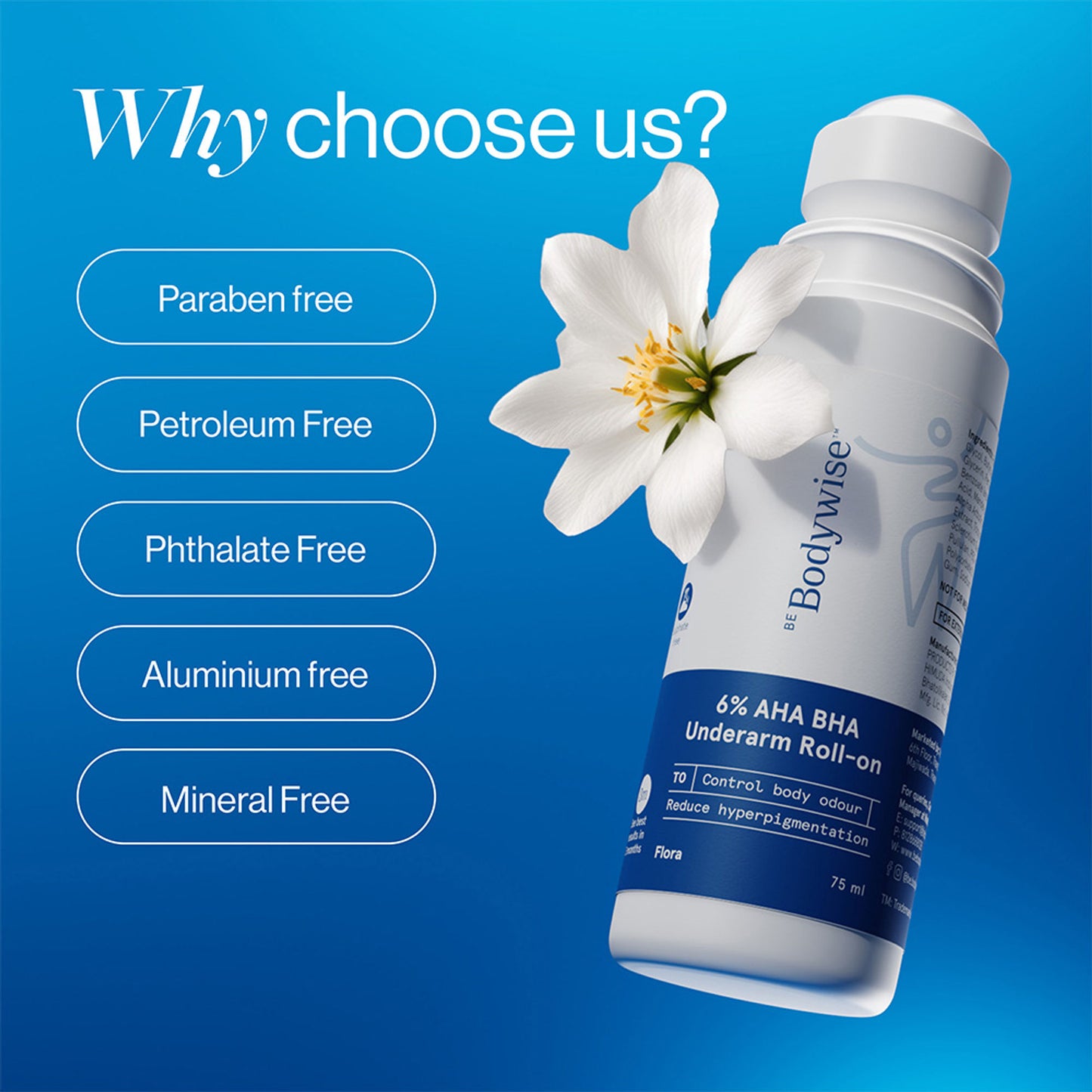 BeBodywise 6% AHA BHA Advanced Underarm Roll On - Dista