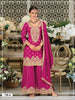 Anaita Rani Pink Chinon Semi Stitched Suit with Embroidery Coding & Sequence Work - Dista