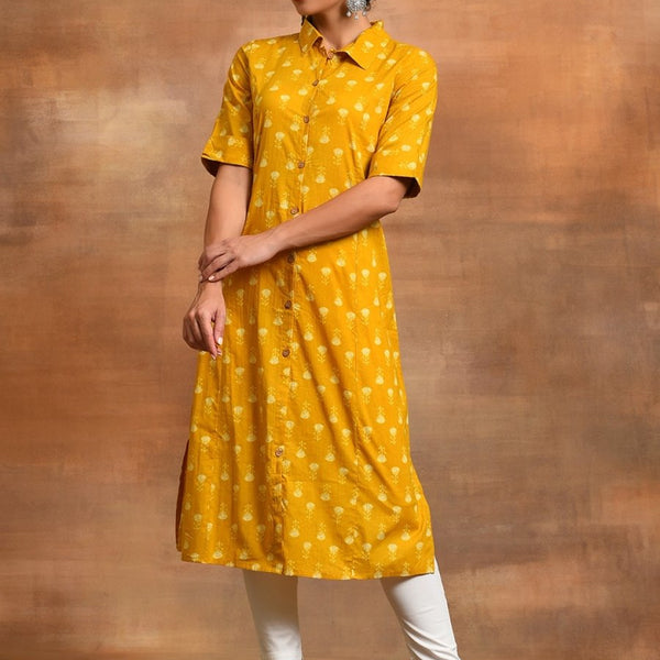 Aks Ethnic Motifs Printed Pure Cotton Straight Kurta - Distacart