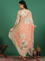 Thumbnail for Sangria Printed Round- Neck Kurta & Trousers With Dupatta