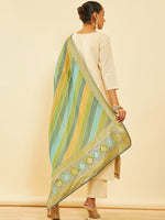 Thumbnail for Soch Floral Embroidered Regular Zardozi Kurta with Trousers & Dupatta - Distacart