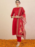 Thumbnail for Indo Era Women Solid Kurta with Pyjama & Dupatta