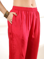 Thumbnail for Yufta Pink Gajji Silk Zari_Work Kurta with Trousers with dupatta Set