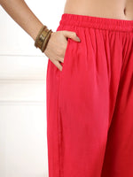 Thumbnail for Yufta Hot Pink Gajji Silk Zari_Work Kurta Dupatta Pant Set - Distacart